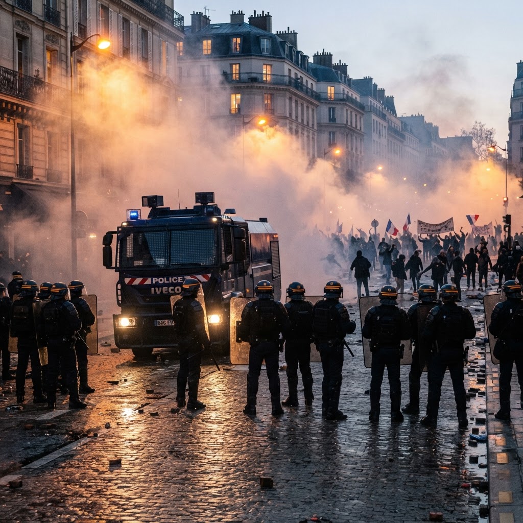 Massive Demonstrations Across France End in Violent Clashes