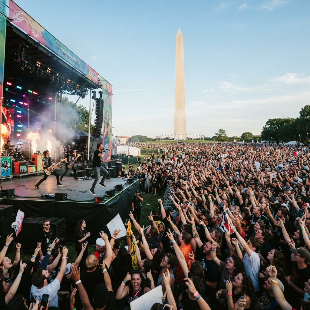 Turnstile Draws Massive Crowd for Washington Monument Benefit