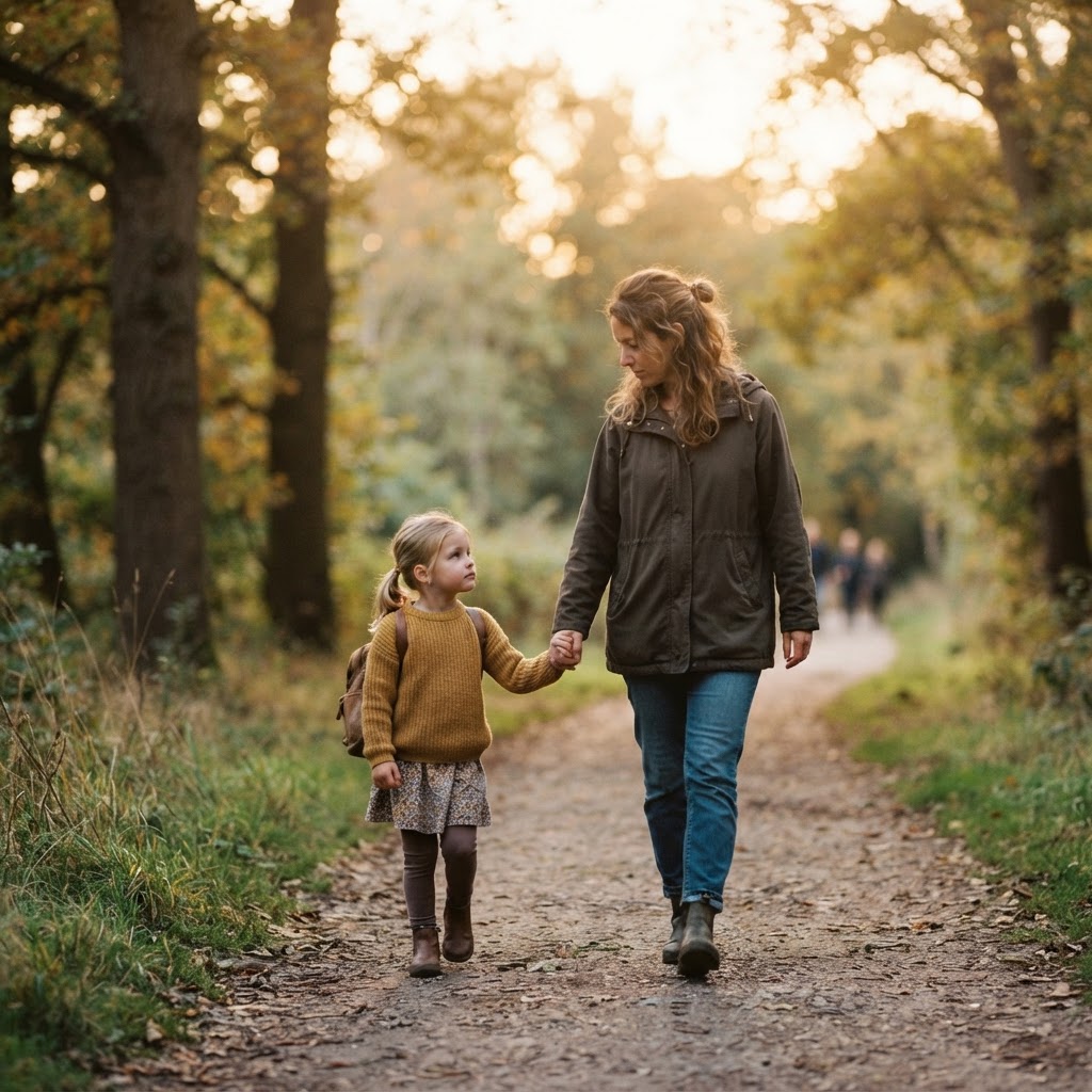 A parent holding a child, representing child custody considerations