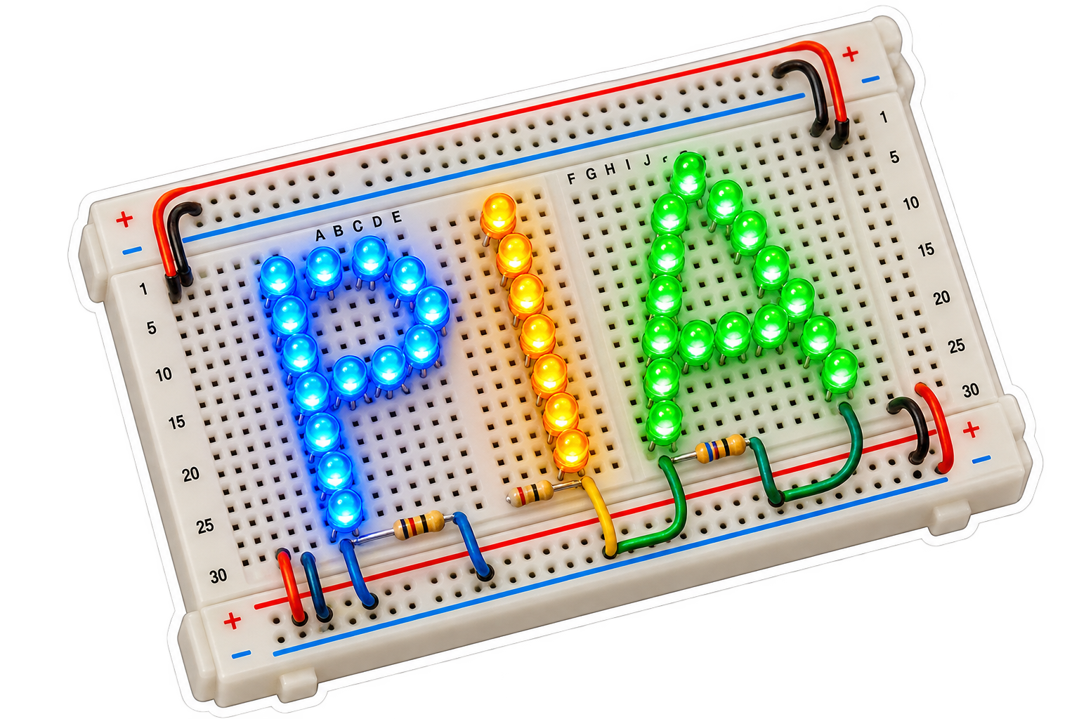 Breadboard cu LED PIA