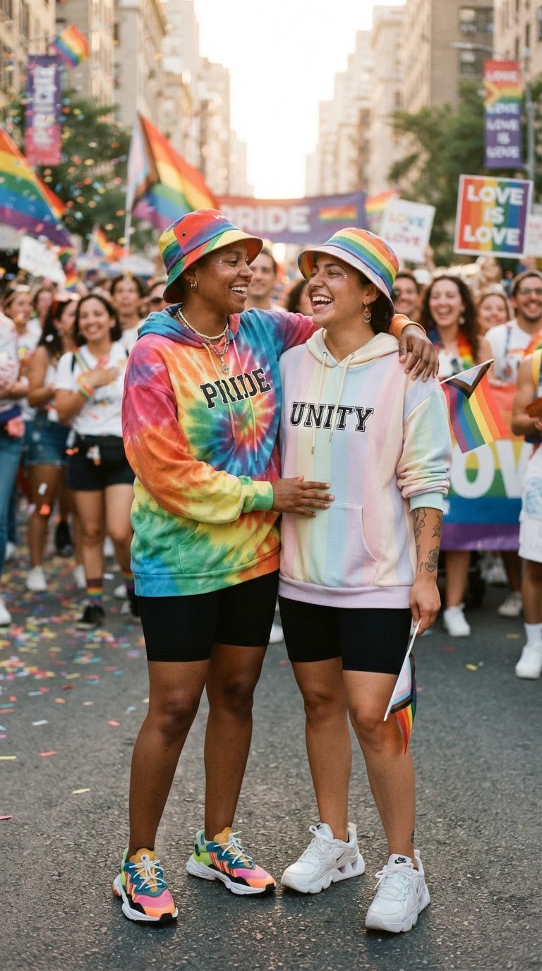 Streetwear Hoodie Layer - pride inspo outfit idea