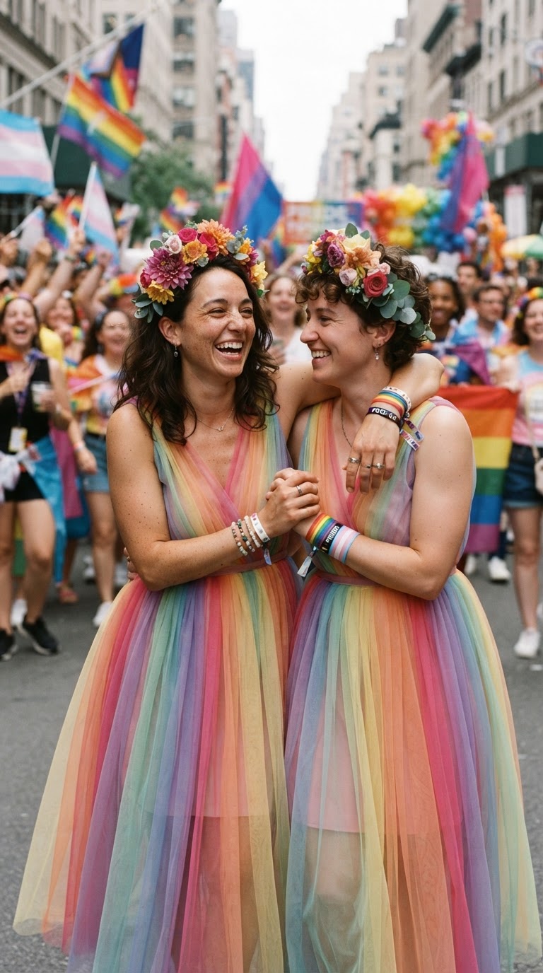 Femme Rainbow Tulle Dress - pride inspo outfit idea