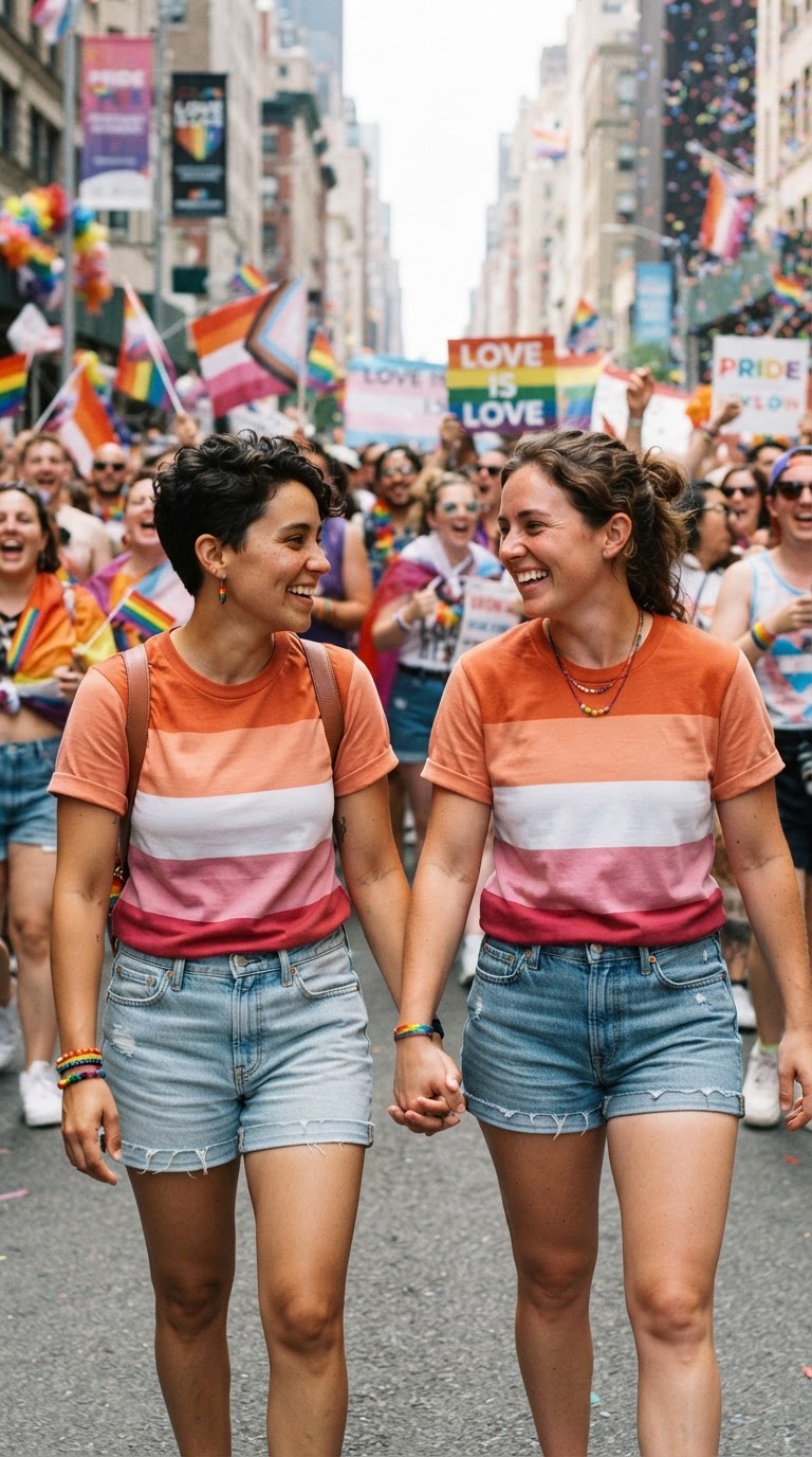 Matching Couple Lesbian Flag - pride inspo outfit idea