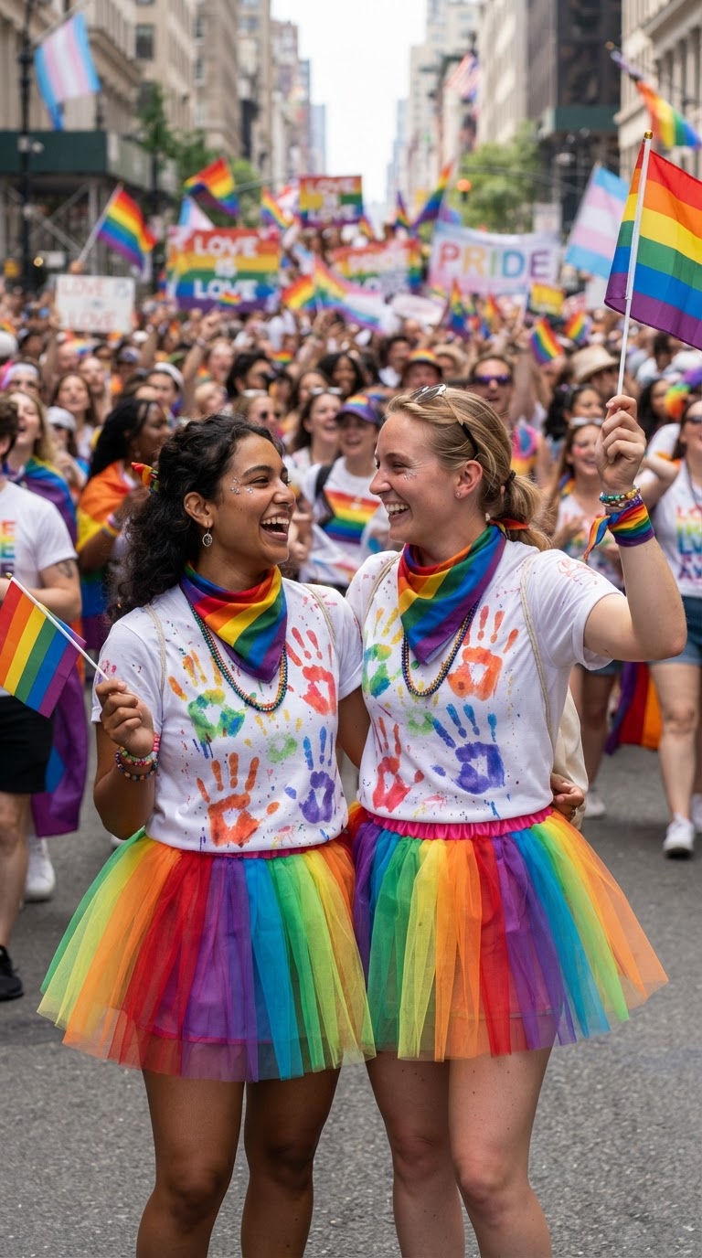 Pride outfit idea 8: Painted Handprint Pride Tee