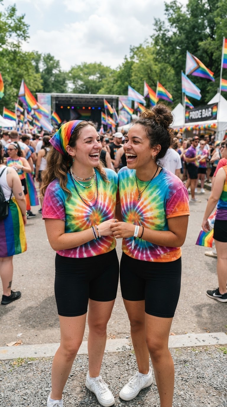 Pride outfit idea 3: DIY Tie-Dye Pride Tees