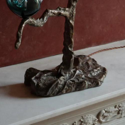 Dryade Table Lamp by Emilie Lemardeley — luminous sculpture in glass, metal, bronze (detail 1)
