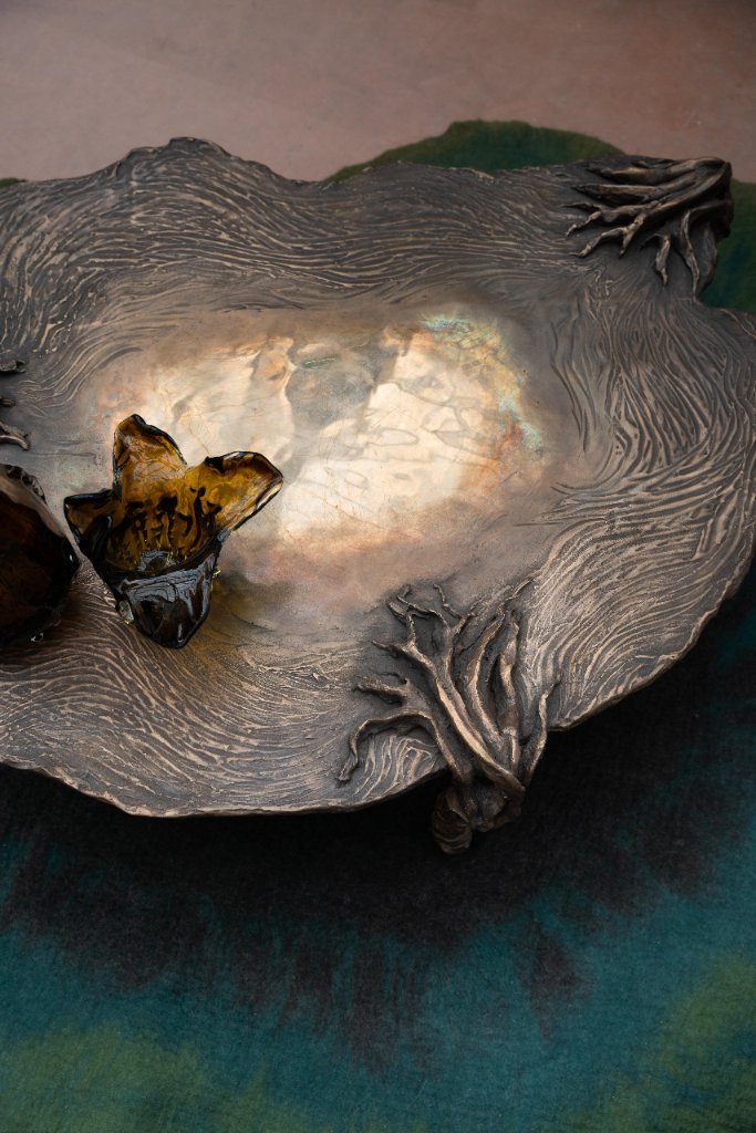 Pan Low Table by Emilie Lemardeley — functional sculpture in patinated bronze, metal (detail 4)
