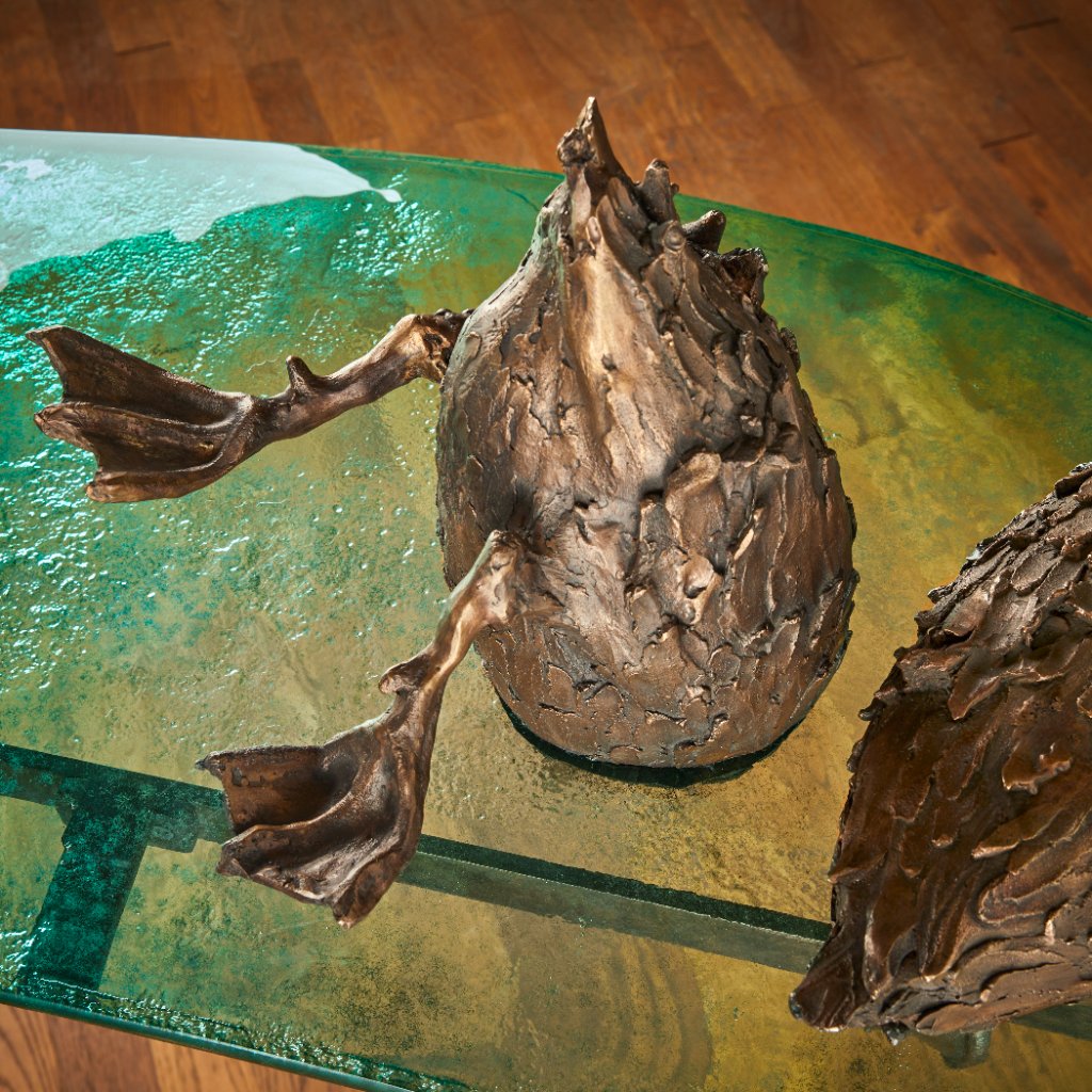 Penelope Console by Emilie Lemardeley — functional sculpture in glass, bronze, metal (view 2)