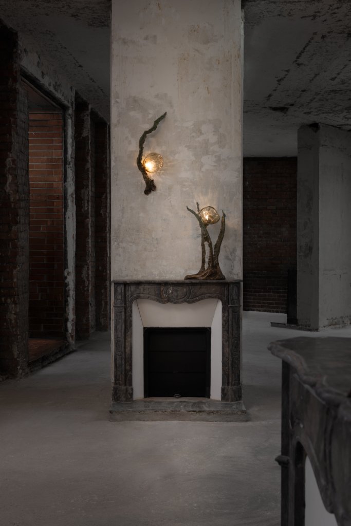 Posidoni Table Lamp by Emilie Lemardeley — luminous sculpture in glass, metal, bronze (detail 2)