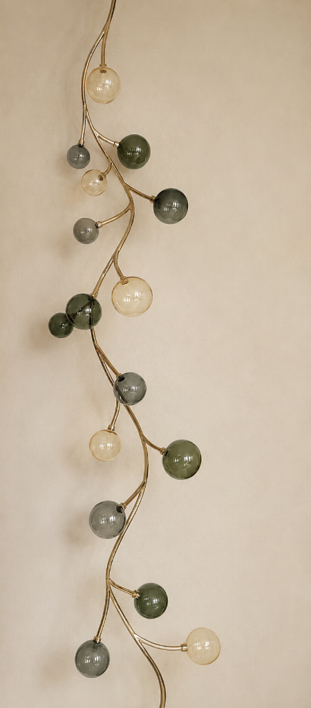 Dionysos Pendant by Emilie Lemardeley — luminous sculpture in blown glass, metal (view 1)