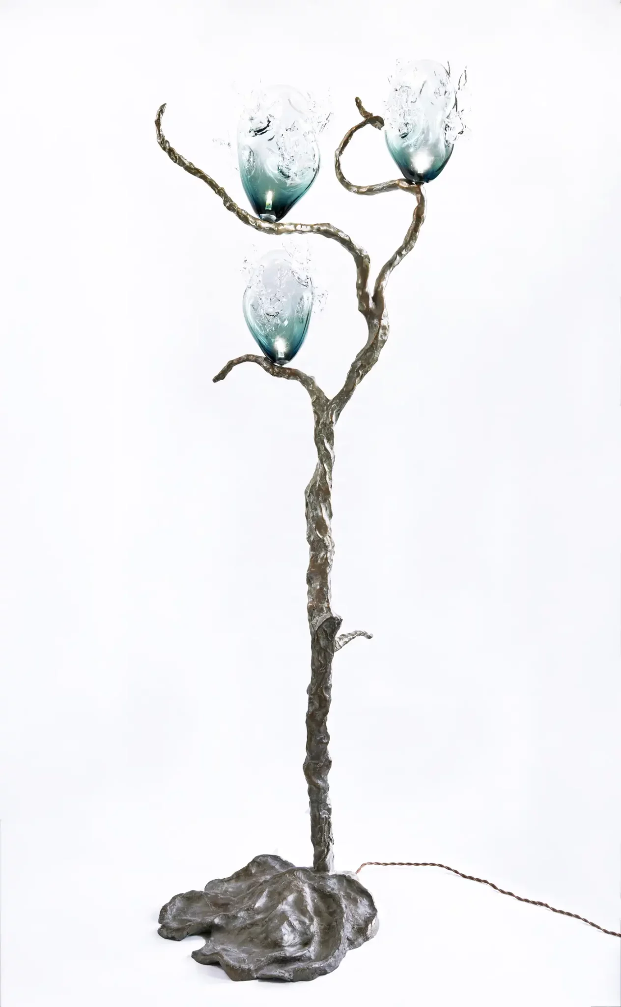 Dryade Floor Lamp by Emilie Lemardeley — luminous sculpture in glass, metal, bronze