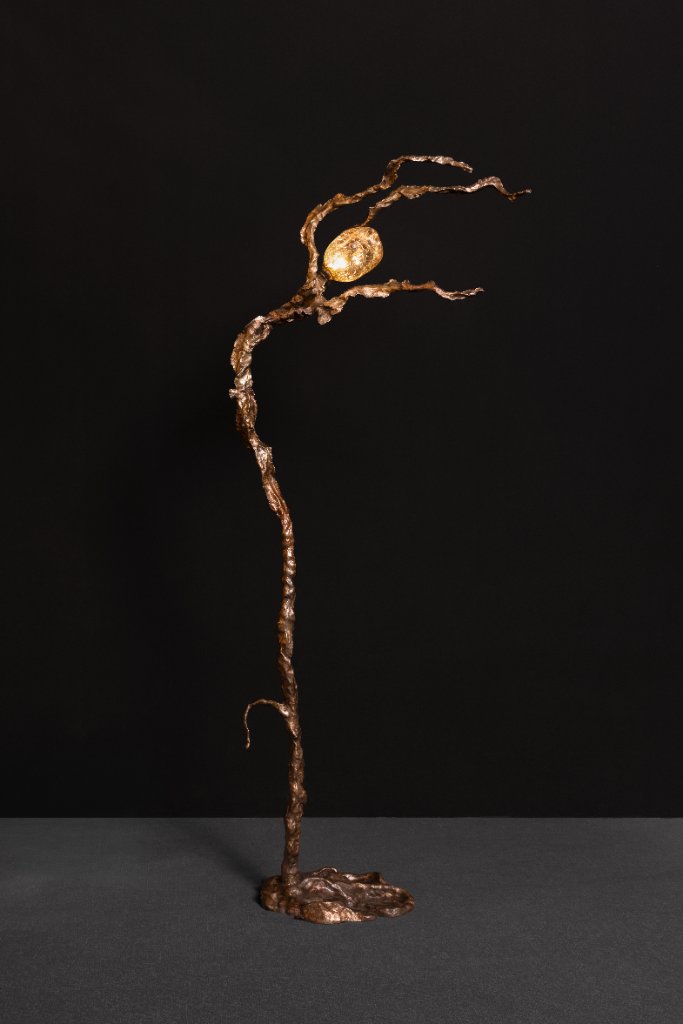 Mouvance Floor Lamp by Emilie Lemardeley — luminous sculpture in glass, metal, bronze
