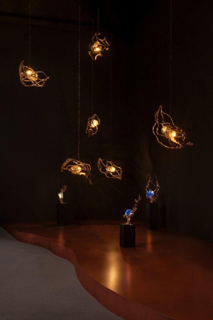Germ Light Sculpture by Emilie Lemardeley — luminous sculpture in glass, metal, bronze (detail 1)