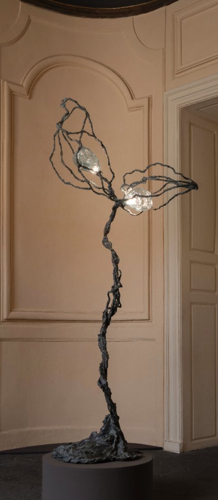 Seed Floor Lamp by Emilie Lemardeley — luminous sculpture in glass, metal, bronze