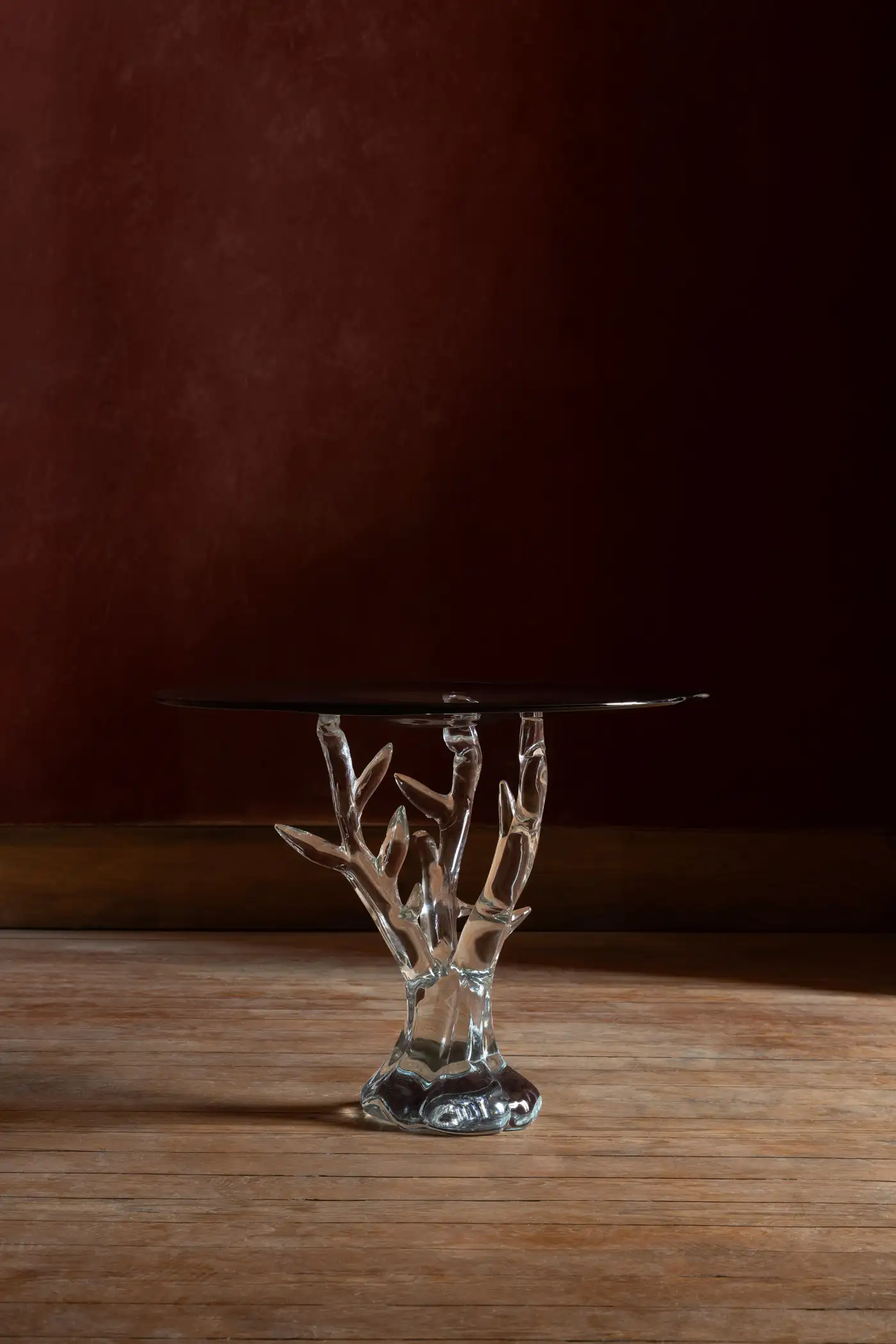 Dryade Coffee Table by Emilie Lemardeley — functional sculpture in blown glass, bronze, metal (detail 2)