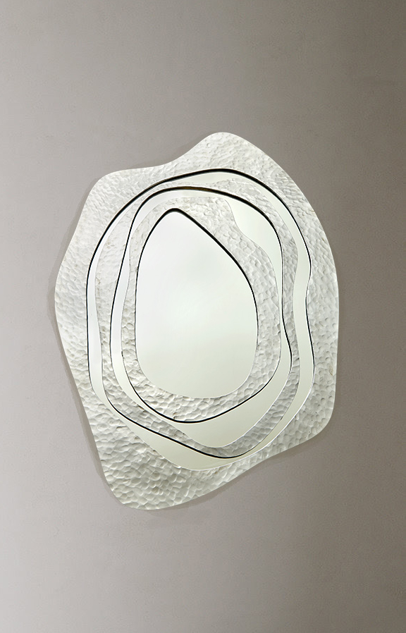 Narcisse by Emilie Lemardeley — functional sculpture in hammered metal, mirror