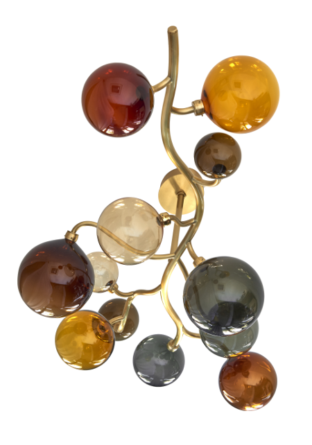 Dionysos by Emilie Lemardeley — luminous sculpture in blown glass, bronze, metal (view 3)