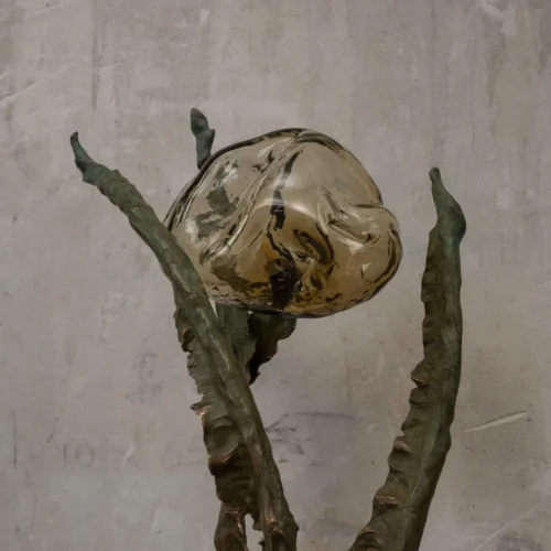 Posidoni Table Lamp by Emilie Lemardeley — luminous sculpture in glass, metal, bronze (detail 4)