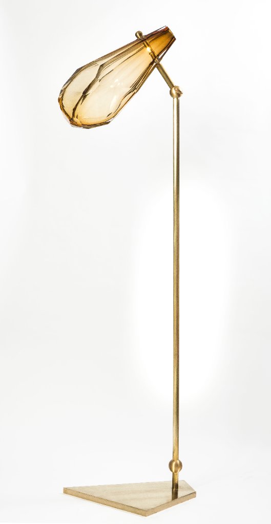 Adamas by Emilie Lemardeley — luminous sculpture in brass and hand-blown glass (view 1)