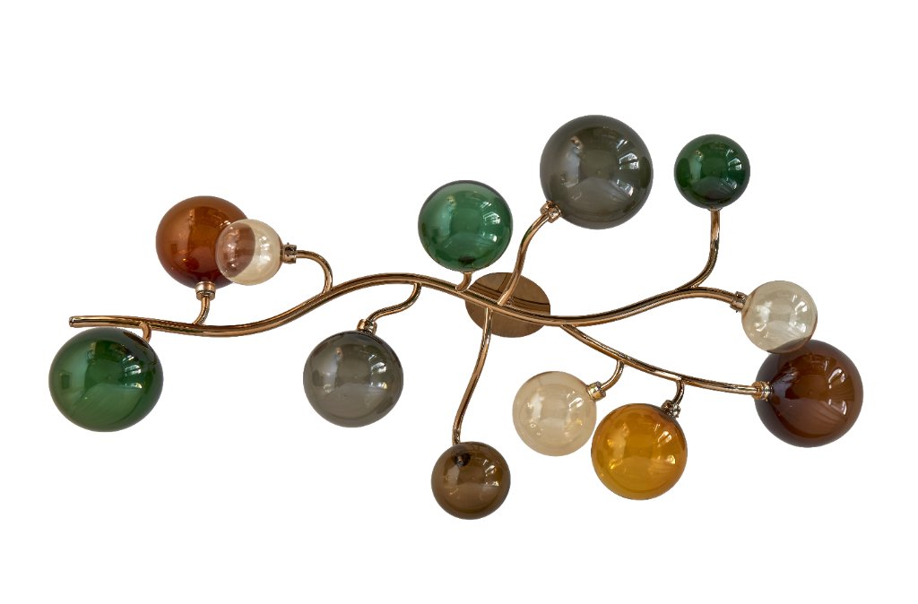 Dionysos by Emilie Lemardeley — luminous sculpture in blown glass, bronze, metal (view 2)