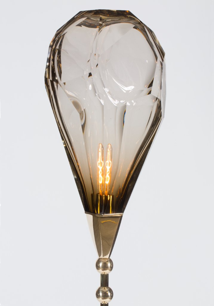 Adamas 2 by Emilie Lemardeley — luminous sculpture in brass and hand-blown glass (view 2)