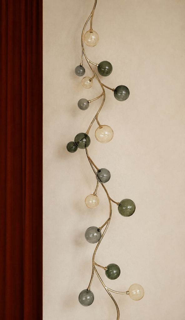 Dionysos Pendant by Emilie Lemardeley — luminous sculpture in blown glass, metal (view 3)