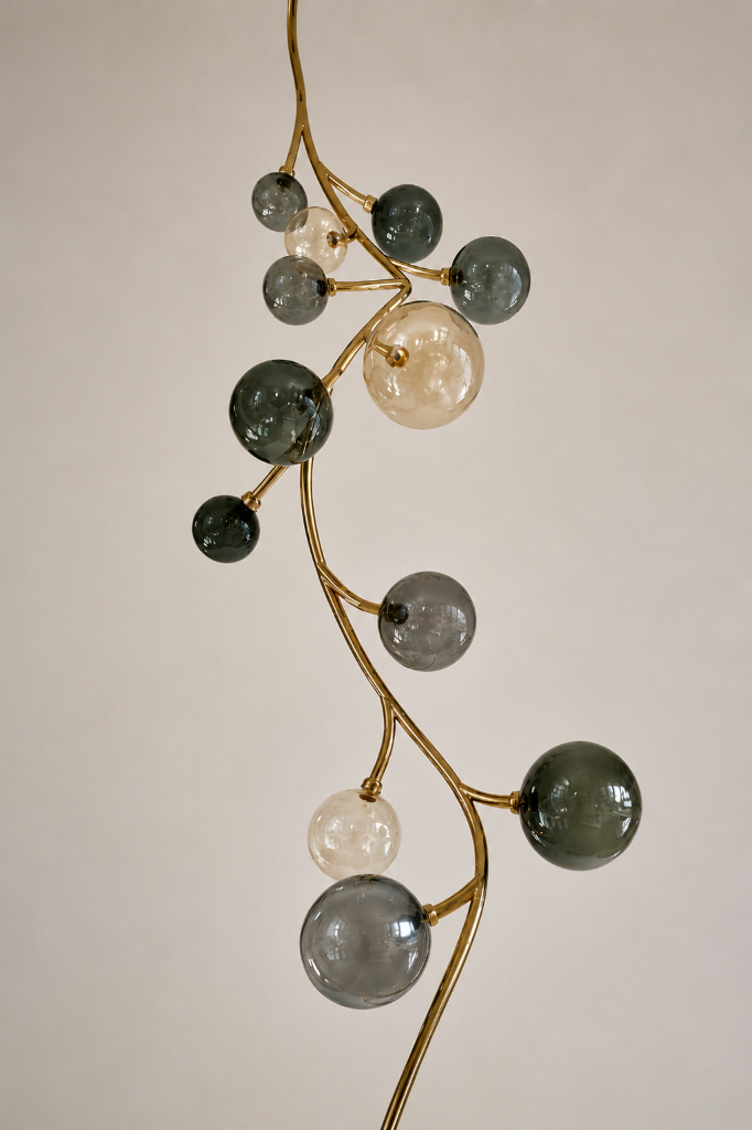 Dionysos Pendant by Emilie Lemardeley — luminous sculpture in blown glass, metal (view 2)