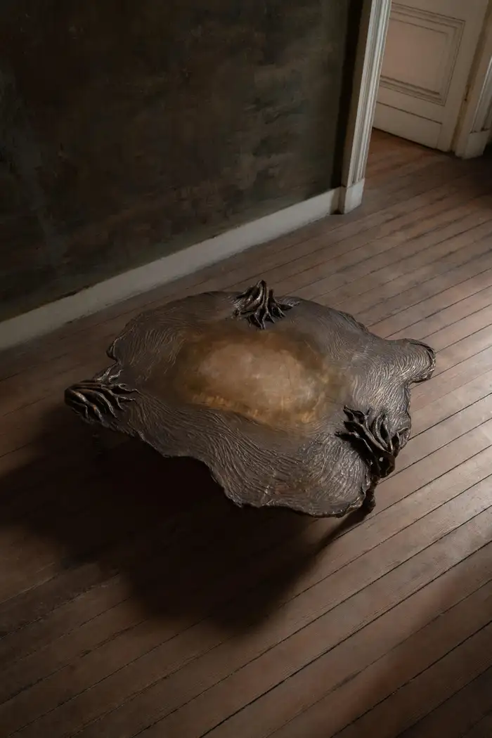 Pan Low Table by Emilie Lemardeley — functional sculpture in patinated bronze, metal (view 3)