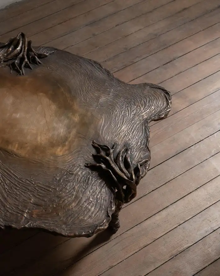 Pan Low Table by Emilie Lemardeley — functional sculpture in patinated bronze, metal (view 2)