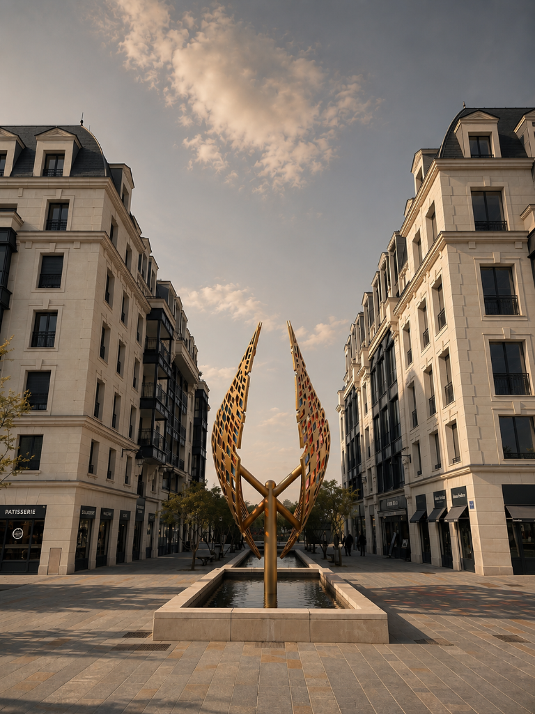 Proue by Emilie Lemardeley — monumental sculpture in bronze, glass, metal (detail 6)