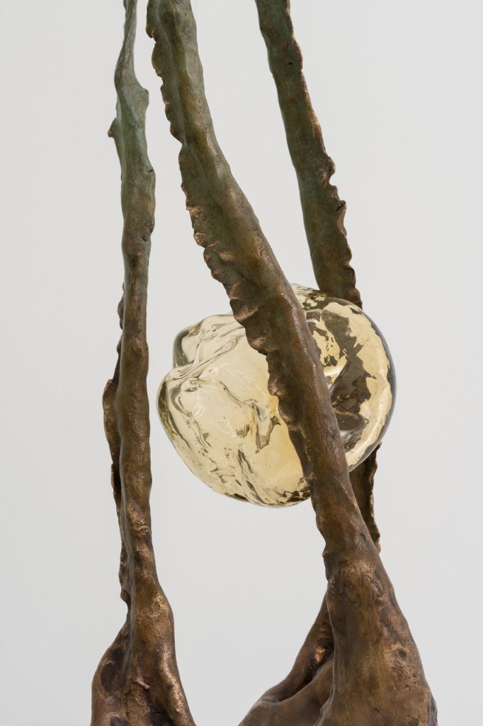 Posidoni Table Lamp 2 by Emilie Lemardeley — luminous sculpture in glass, metal, bronze (view 2)