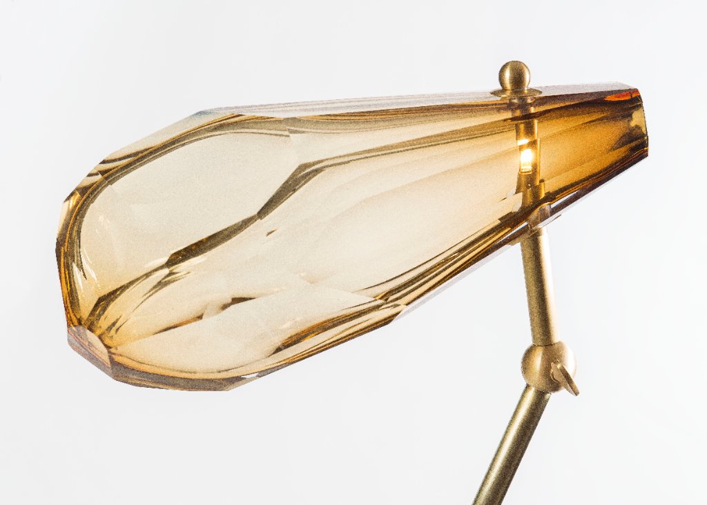 Adamas by Emilie Lemardeley — luminous sculpture in brass and hand-blown glass (view 2)