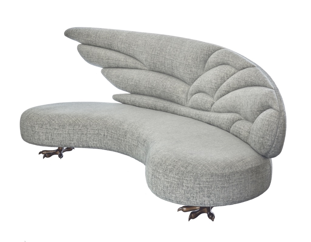 Zeus Sofa by Emilie Lemardeley — functional sculpture in wood, foam and fabric