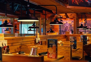 Bubba's 33 — Dining Area with Western Mural