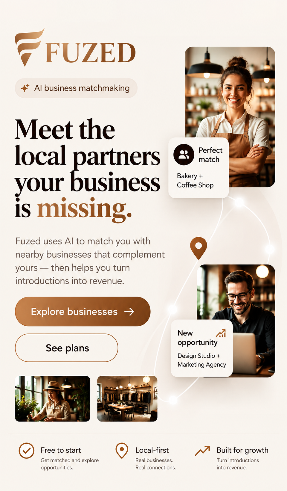 Fuzed — AI business matchmaking hero