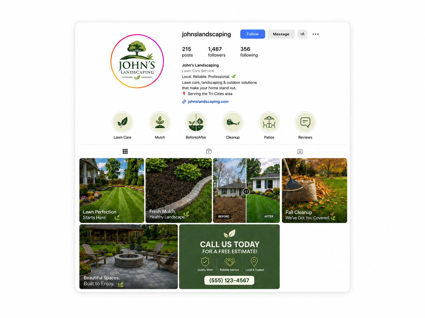 Social media profile managed by Acquizen