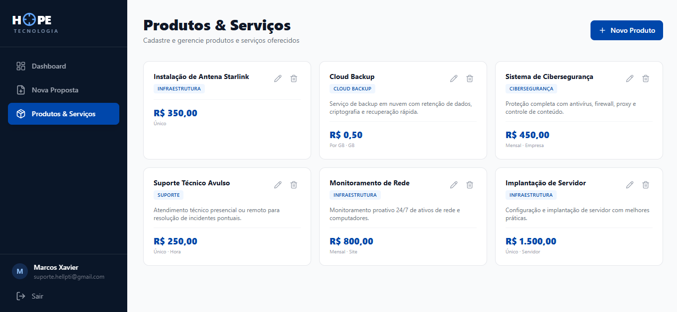 Hope Service Desk template preview