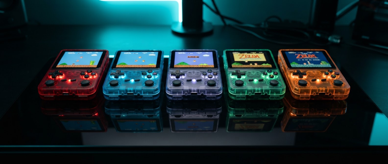 Collection of retro handhelds