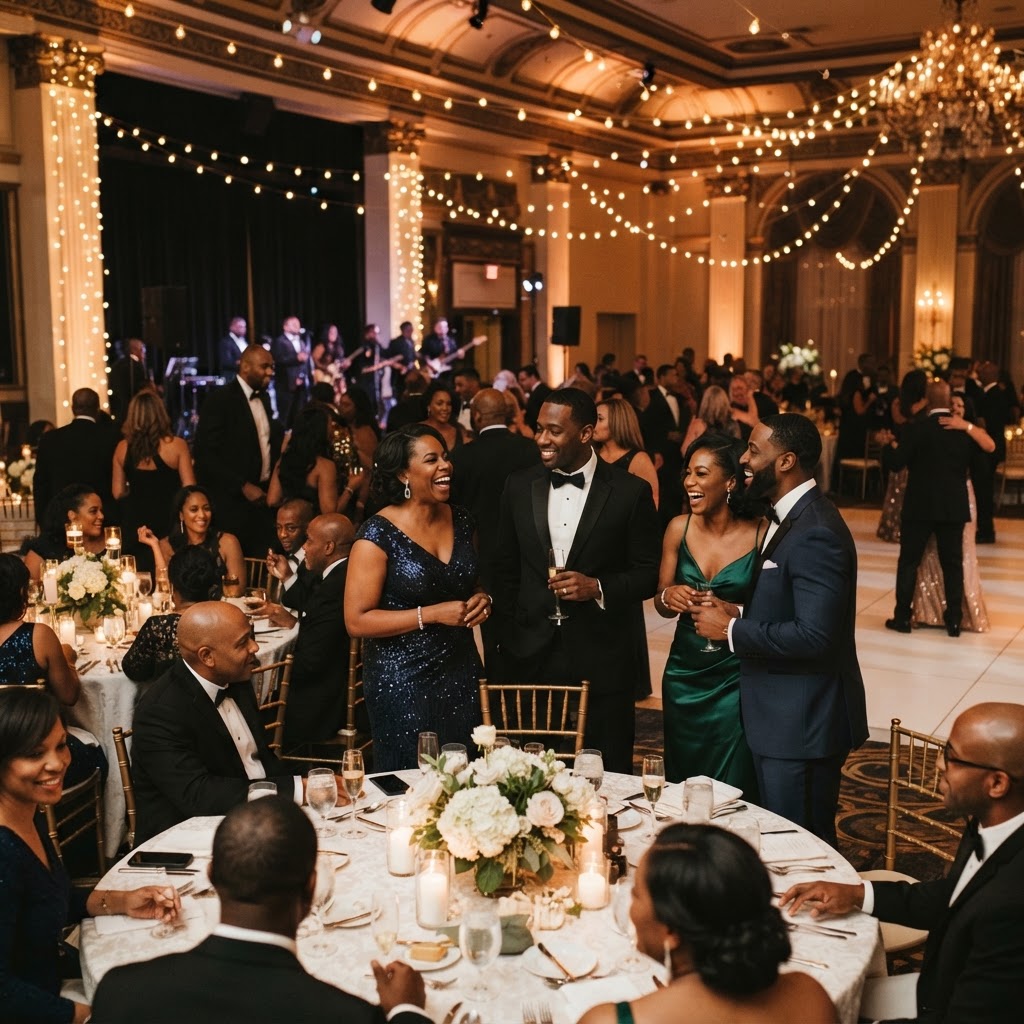 Elegant fundraiser event setting