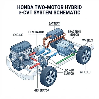 Diagram of Two-Motor Hybrid (e-CVT)