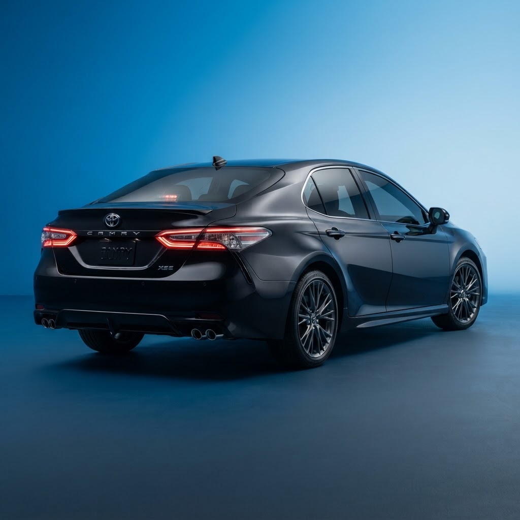 The 2026 Toyota Camry blends comfort with hybrid efficiency.