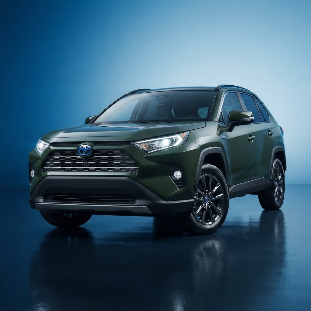 A low-angle look at the capable 2026 Toyota RAV4 Hybrid.