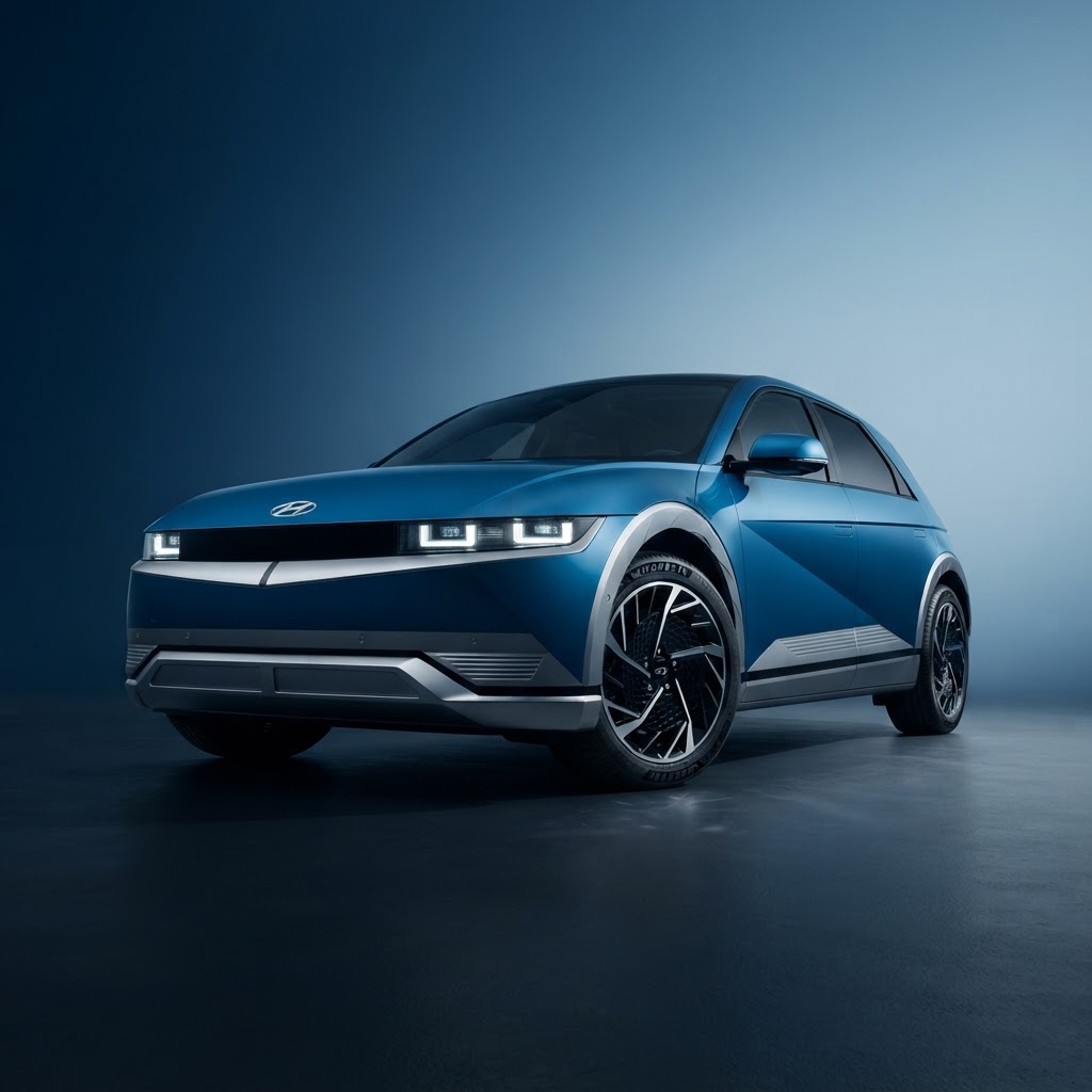 A low-angle view of the 2026 Hyundai Ioniq 5.