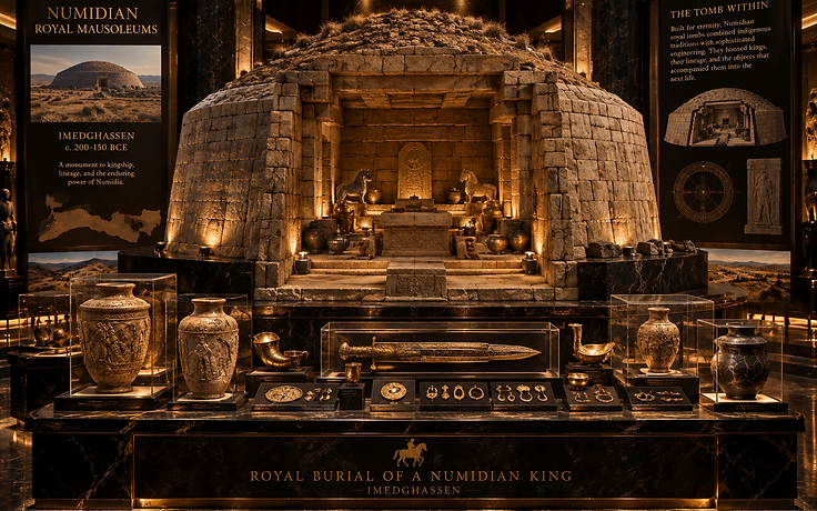 Imedghassen — the Numidian royal mausoleum, tomb goods and burial display