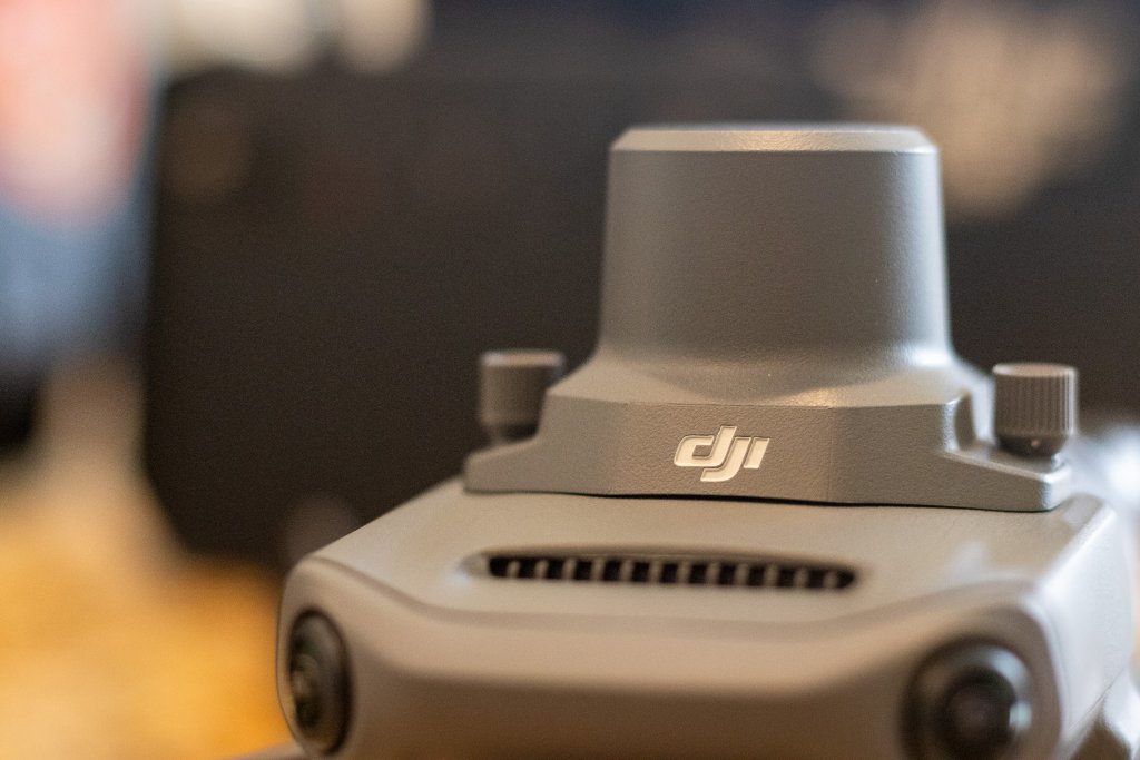Close-up of an enterprise drone RTK module and aircraft body used in professional sUAS operations.