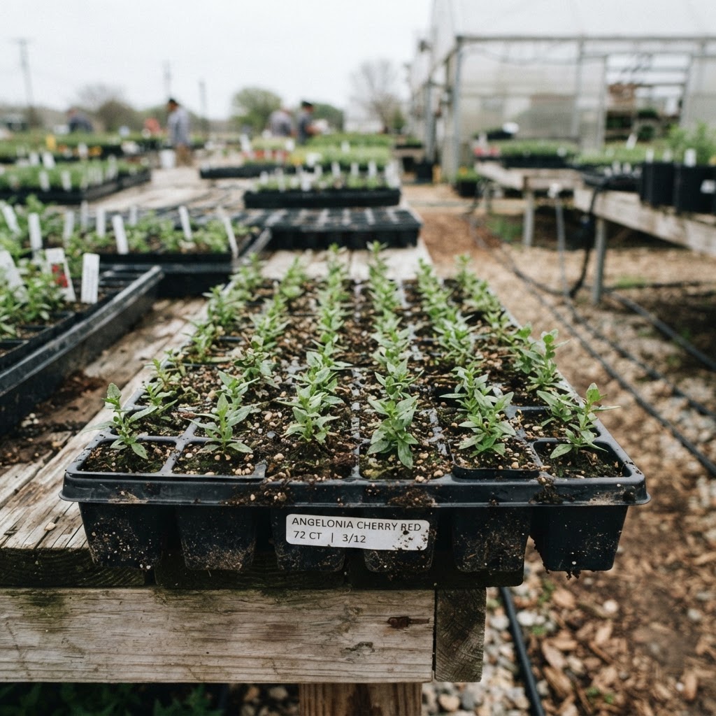 Angelonia 'Serenita Cherry Red' for sale in Dallas–Fort Worth
