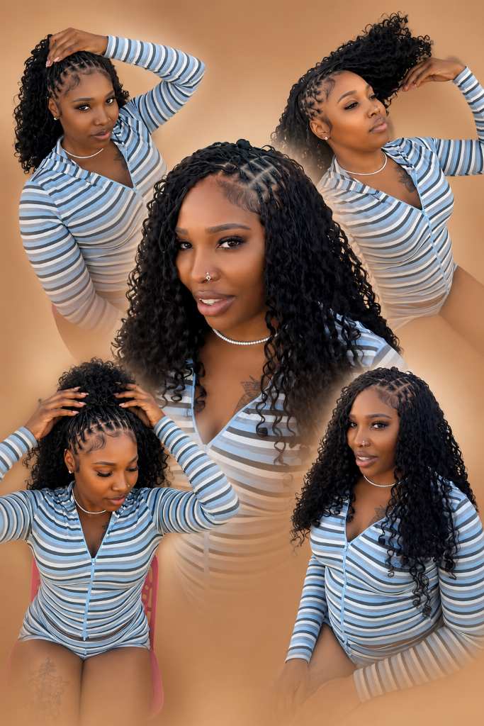 Braided hair with silver rings styling
