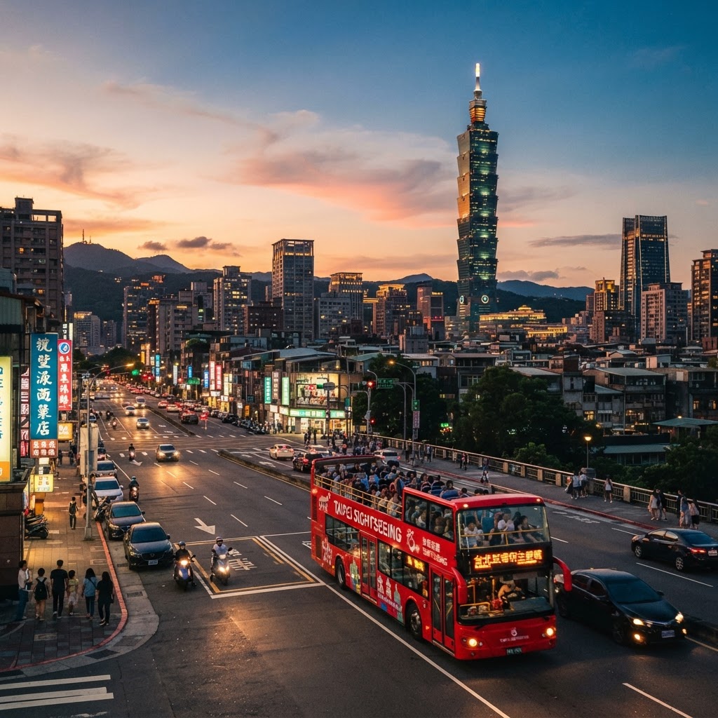Taipei skyline dusk