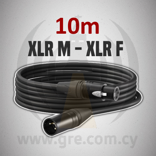 XLR Mono Cable M-F 10.0m Black