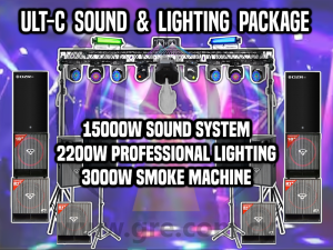 DJ-ULT-C -  DJ Service/Hosting & Event Management with Ultimate-C Sound, Lighting + FX Package